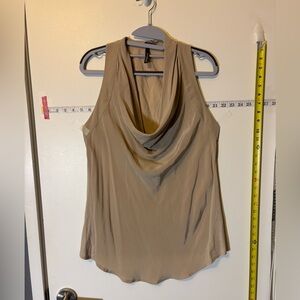 Aritzia Tan Women's Silk Cowl Neck Top size 8